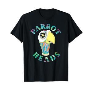 Parrot Head Designs By The Creative Doodler Black Parrot Head Fan T-Shirt